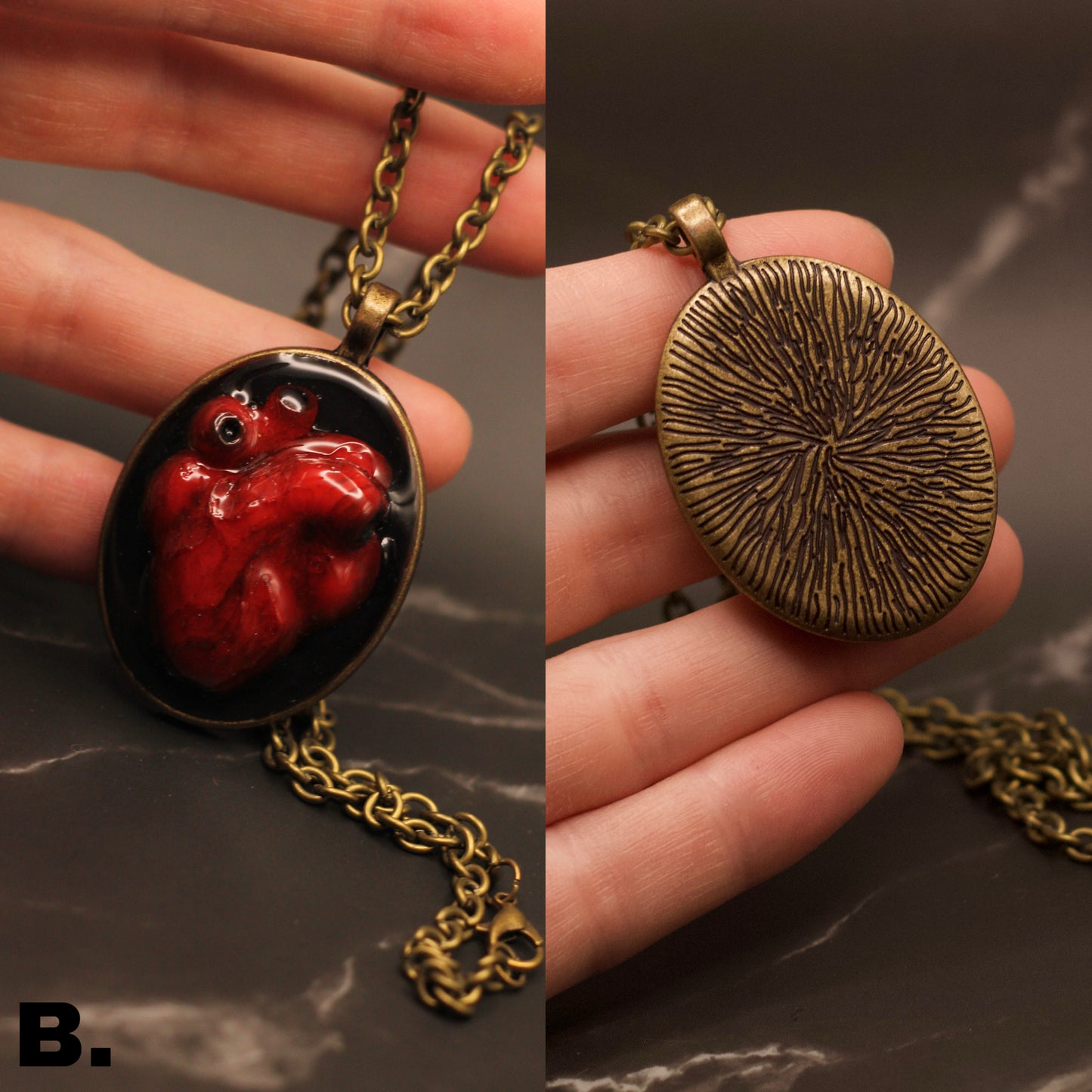 "Damned Heart" pendant necklace