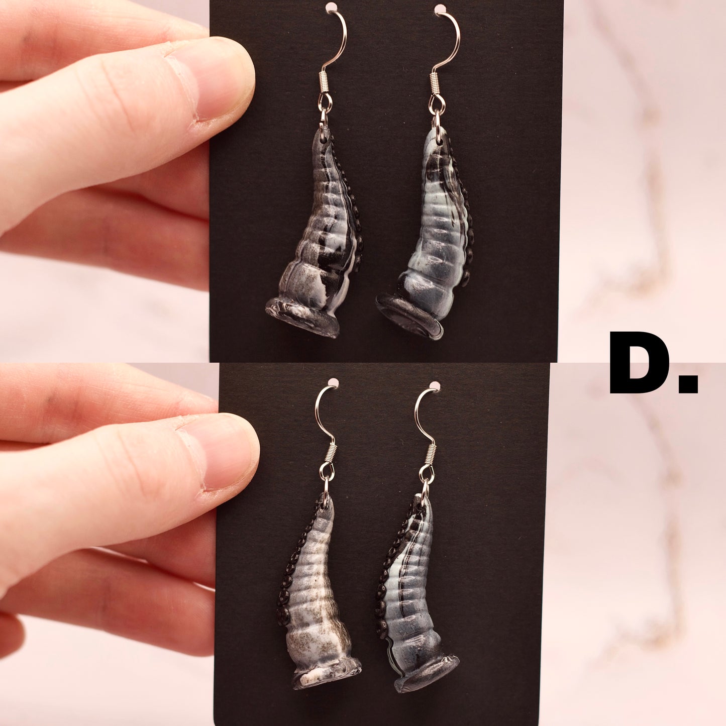 OctoDaddy Earrings - Black & White