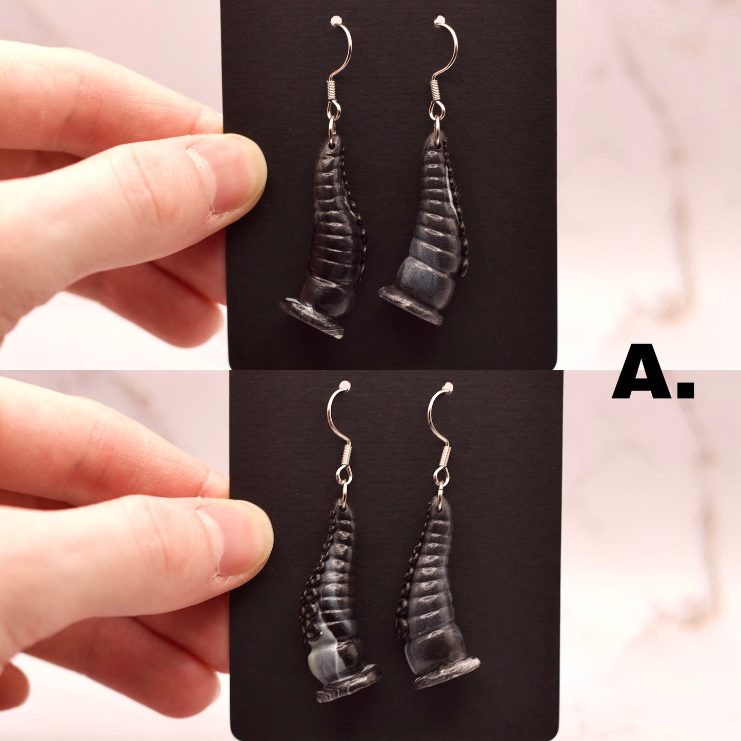 OctoDaddy Earrings - Black & White