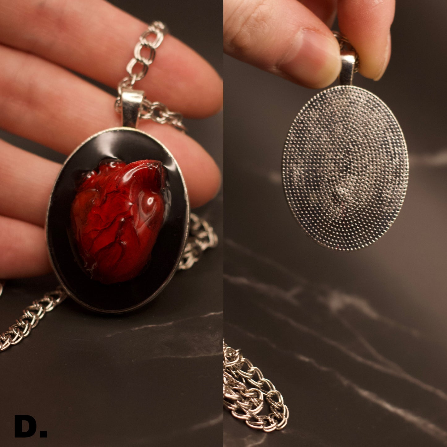 "Damned Heart" pendant necklace
