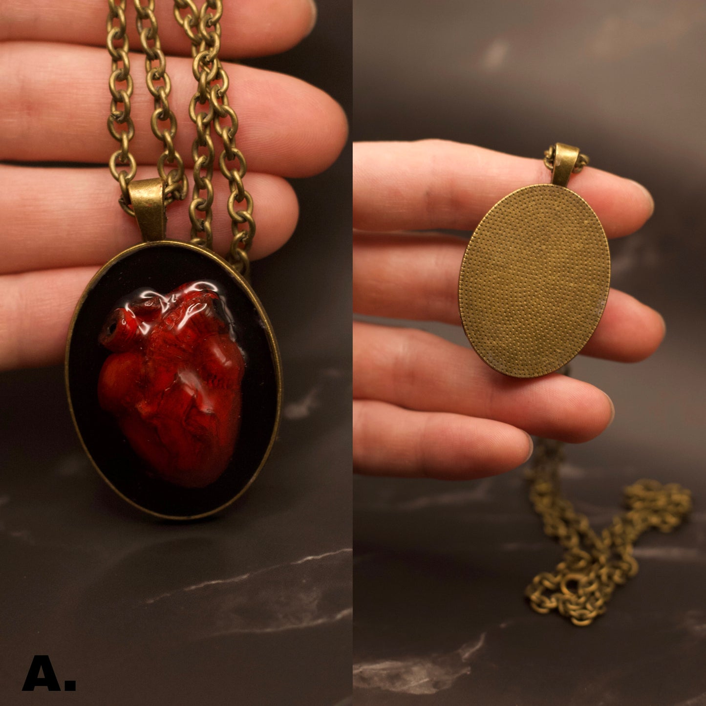 "Damned Heart" pendant necklace