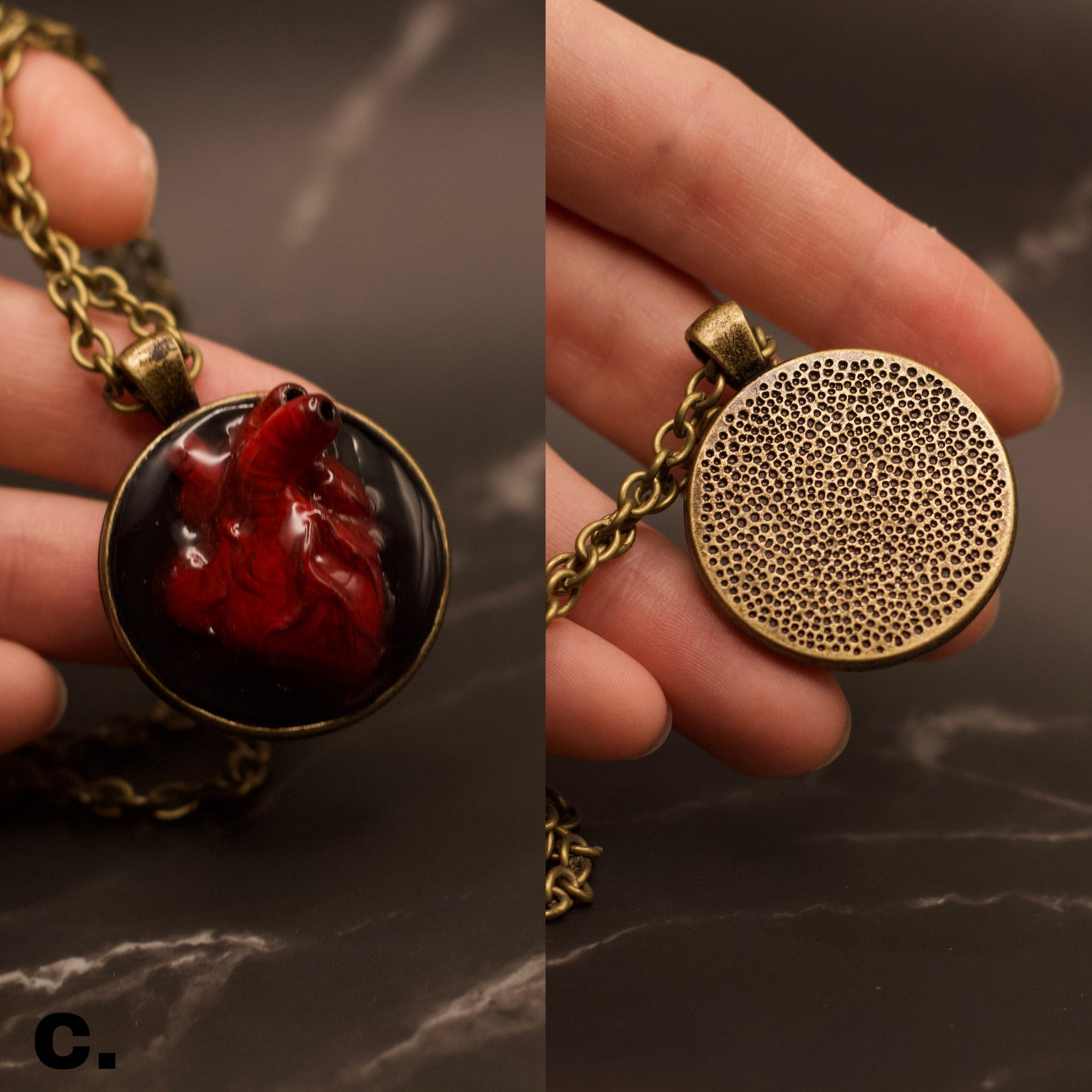 "Damned Heart" pendant necklace