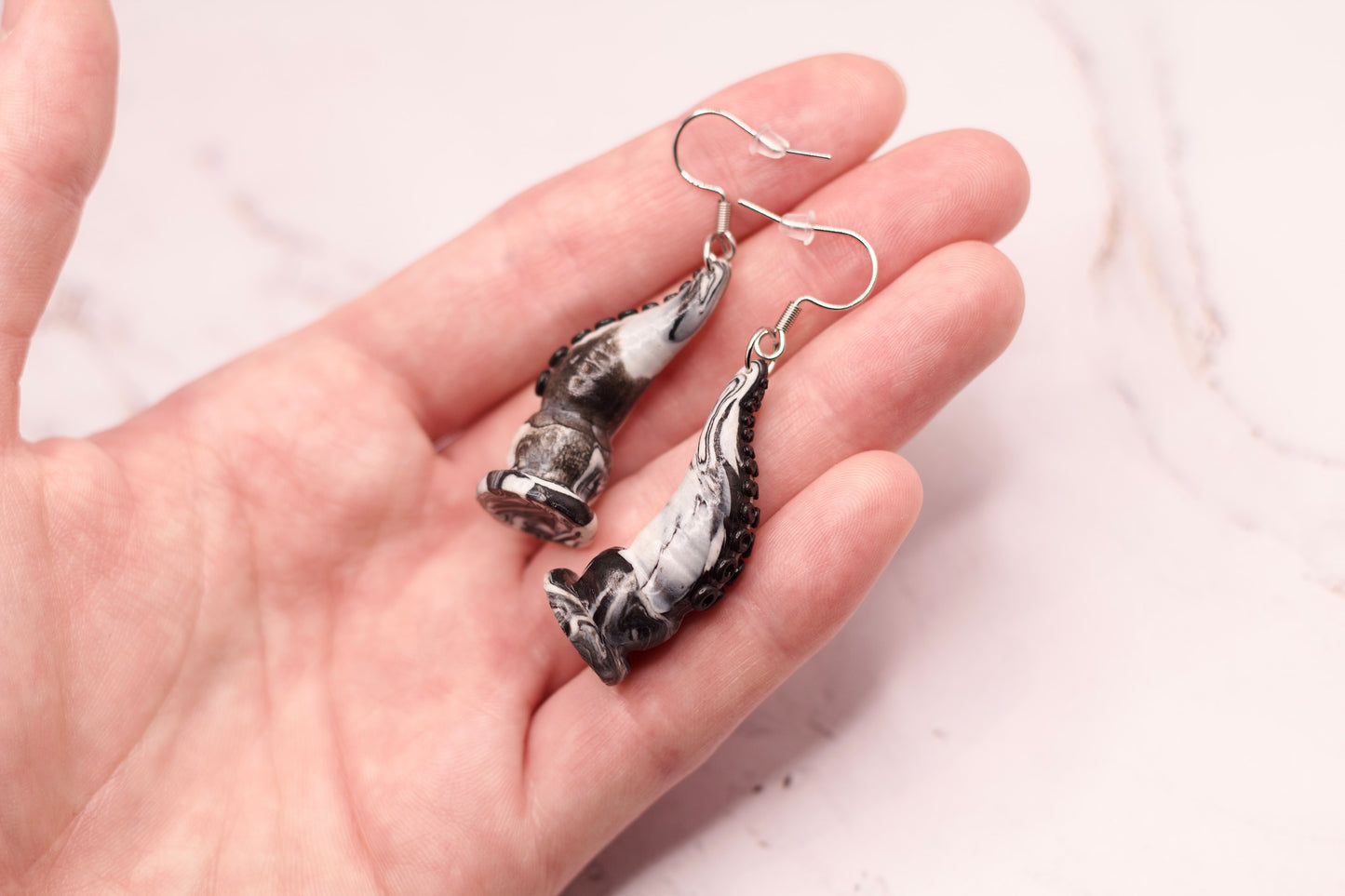 OctoDaddy Earrings - Black & White