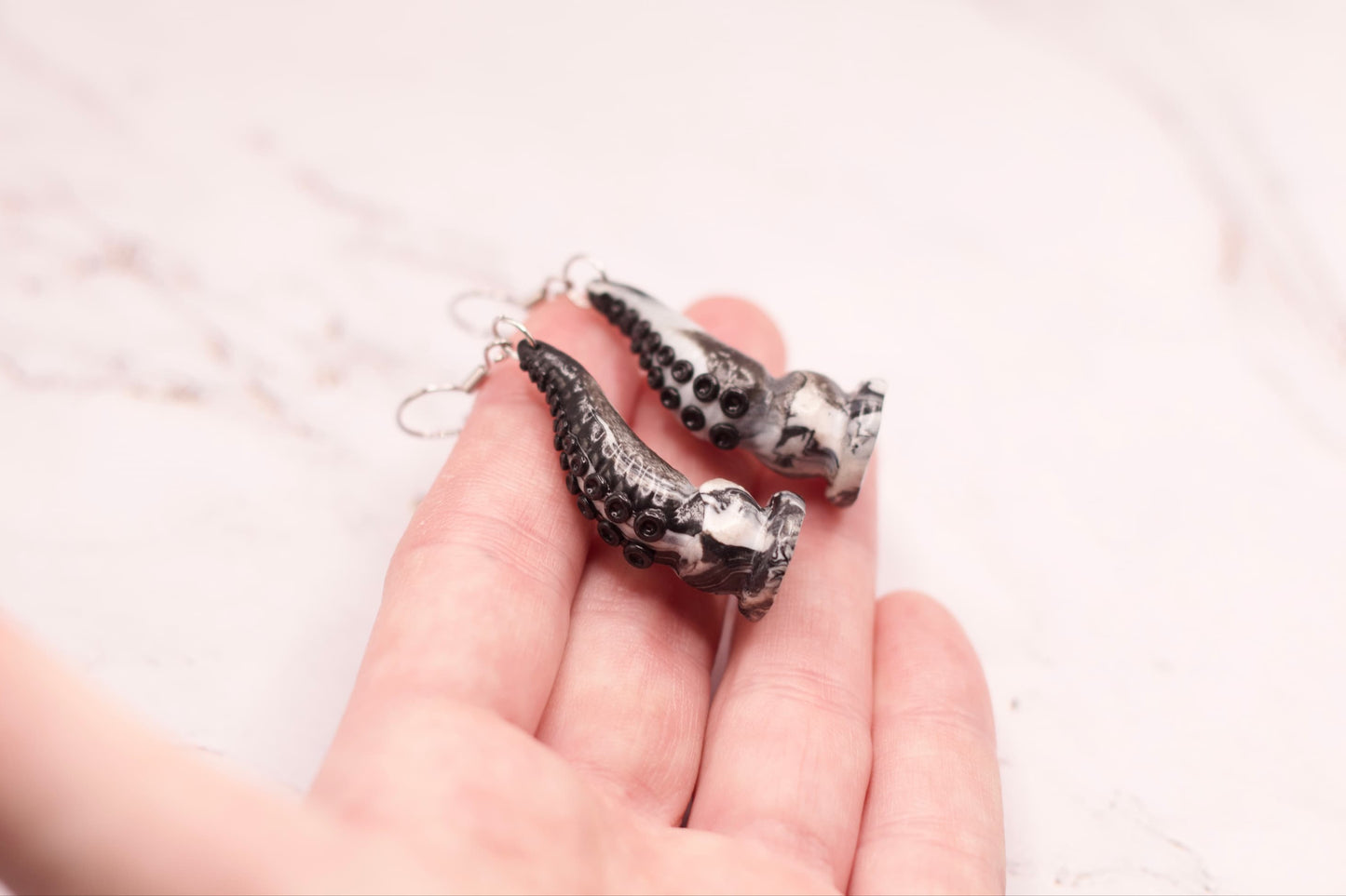 OctoDaddy Earrings - Black & White