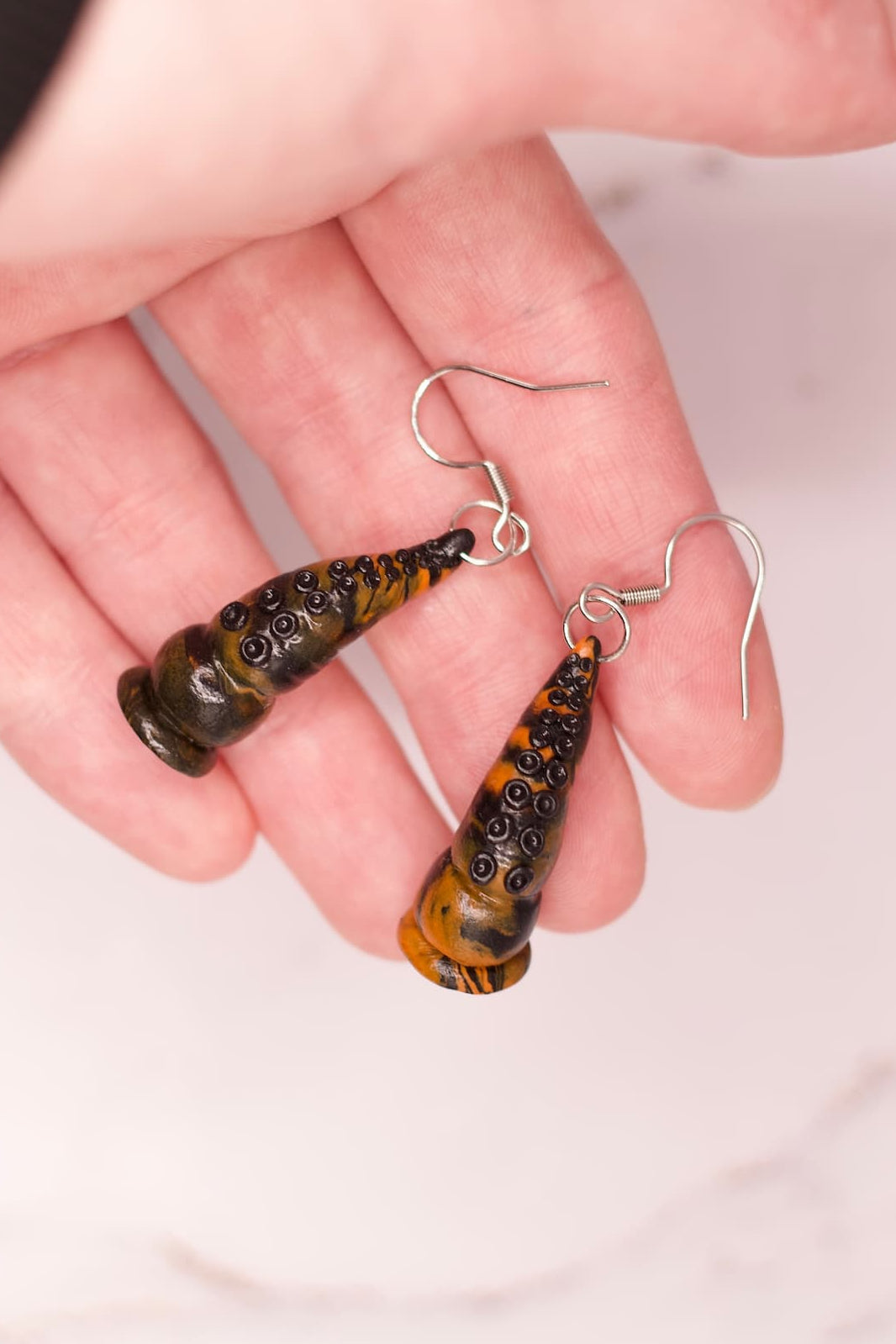 OctoDaddy Earrings - Black & Orange